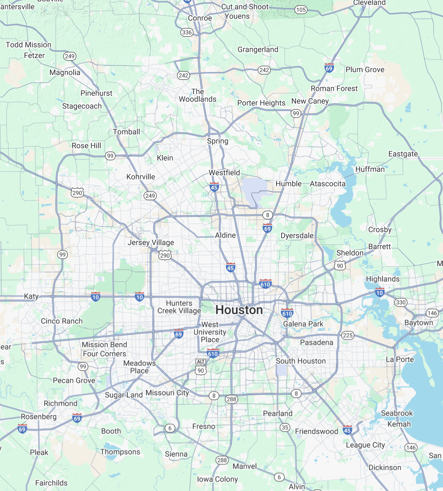 Mahi Plumbing Service Area - Houston and the Surrounding Areas